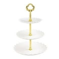 thumbnail image 3 of Soporte para tartas de 3 niveles: soporte de plástico para cupcakes, muffins y postres, ideal para bodas. Blanco, 3 of 9