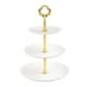 thumbnail image 3 of Soporte para tartas de 3 niveles: soporte de plástico para cupcakes, muffins y postres, ideal para bodas. Blanco, 3 of 9