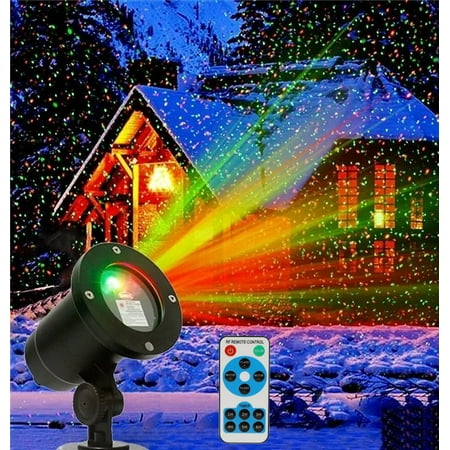 Christmas Projector Lights Outdoor, Waterproof Christmas Laser Lights Landscape Spotlight Decorative Stage Lights with Red and Green Xmas Patterns for Party Garden Patio Wall Ceiling Floor