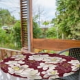 thumbnail image 2 of Ambesonne Floral Fitted Round Tablecloth, Magnolia Flowers Spring Art, 36"- 40" Diameter, Burgundy White and Yellow, 2 of 5