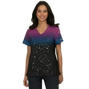 Koi 'Reform' Foiled Ombre Top Scrub Top