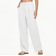 thumbnail image 5 of VBVC Women's Pleated Wide Leg Dress Pants , High Waisted Office Trousers For Women , Ladies' Casual Work Trousers with Pockets, White , S-2XL, 5 of 7