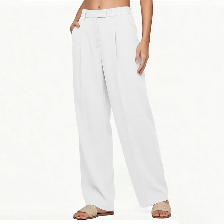 women's winter white dress pants sdhkgrrt Wide Leg High Waisted Flowy Casual Office Long Lounge Trousers Loose Fit Solid Elegant Work Pants Fall Clothes, S Do not bleach short dresses Black Cutout Mini Dresses Liner Color:Champagne Liner