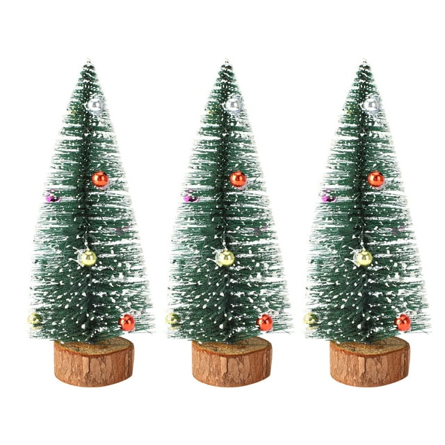 3PCS Home Improvement Bottle Brush Artificial Christmas Tree Christmas Ornaments Mini Xmas Tree