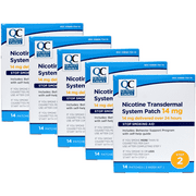 Quality Choice Nicotine Transdermal System Patch 14 mg Stop Smoking Aid 14 Patches for 2 Weeks Pack of 5