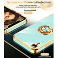 thumbnail image 2 of LeYi for iPhone XR Case: 2 Pack Tempered Glass Screen Protectors and 360° Rotatable Ring Stand, Magnetic Kickstand, Electroplated Rose Gold Frame for iPhone XR Phone Case,Mint, 2 of 8