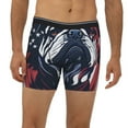 thumbnail image 2 of Xecao Bulldog with Forest Flag Print Boxer Briefs for Men's Stretch Moisture-Wicking Underwear, Mid-Rise Classics breathable fabric, 2 of 7
