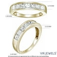 thumbnail image 4 of Vir Jewels 2 CTTW Princess Diamond Wedding Band 14K Yellow Gold Chanel Set Bridal Size 5 Female Adult, 4 of 6