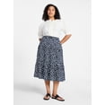 thumbnail image 2 of Time and Tru Women's Tiered Print Midi Skirt, Sizes XS -XXXL, 2 of 6