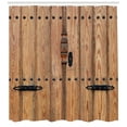 thumbnail image 3 of Ambesonne Wooden Shower Curtain, Door Rusty Weathered Details, 69"Wx70"L, Pale Brown, 3 of 3
