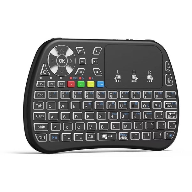 Teclado inalámbrico Bluetooth Mini teclado 2.4G Inglés Air Mouse Touchpad remoto para Smart TV Box PC