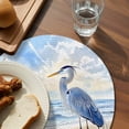 thumbnail image 3 of Coastal Birds Round 13 Inch Placemats Set of 8, Blue Sky Heron Seabird Tropical Beach HeatResistant Non Slip Place Mats for Dining Table, Wipeable Braided Kitchen Table Mats for Housewarming, 3 of 9