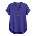 thumbnail image 5 of Womens Spring Short Sleeve T Shirts Fashion Tees V-Neck Summer Solid Color Loose Fit Tops, 5 of 5