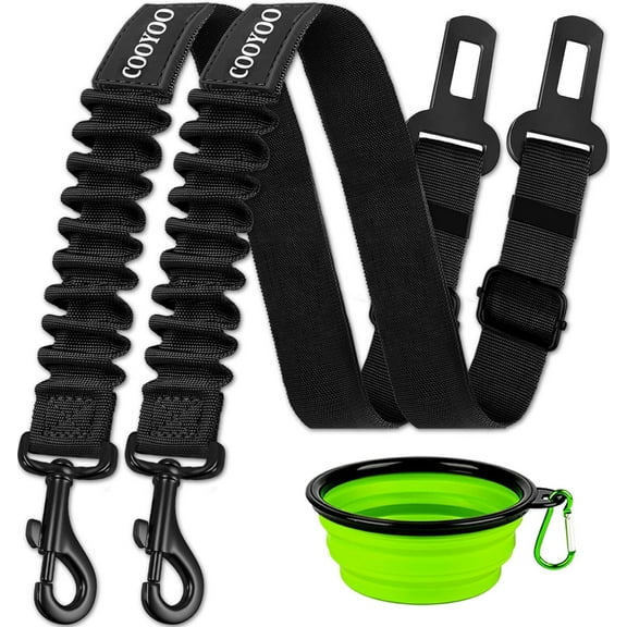 Dog Seat Belt,3 Piece Set Retractable Dog Car Harness Adjustable Dog Seat Belt