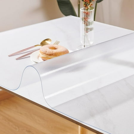 

XIACOCO-Custom 1.5Mm Thick Frosted Table Cover Protector 19 X 32 Inch Waterproof Pvc Protective Table Pad Transparent Mat For Coffee Table Dining Room Table Office Desk End Table/Night Stand