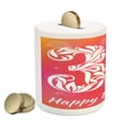 thumbnail image 2 of 30th Birthday Piggy Bank, 30 Years Old Party Theme Floral Swirls Font Floral Elements, Ceramic Coin Bank Money Box for Cash Saving, 3.6" X 3.2", Pink Orange White, by Ambesonne, 2 of 4