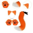 thumbnail image 2 of Conjunto de orejas y cola de animal, diadema con orejas para pelo para actuaciones en escenario durante las festividades. Naranja, 2 of 8