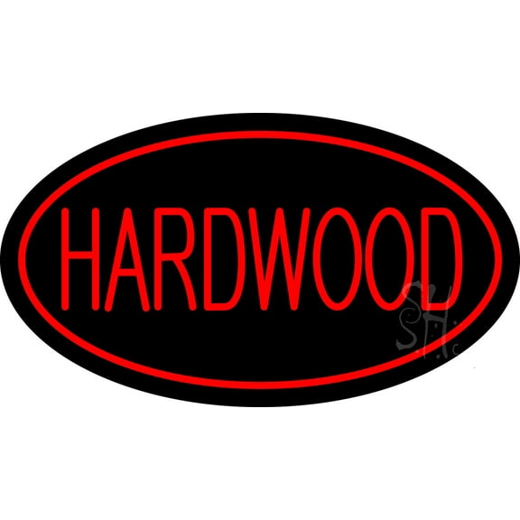 Hardwood Oval Red LED Neon Sign 20" Tall x 37" Wide - inches Black Square Cut Acrylic Backing, with Dimmer - Premium built indoor Sign for Storefront, Store interior, Exhibition, Decor.