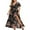 Black, variant on Plus Size Dress for Women V Neck Short Sleeve Spring Dress Loose Casual Floral Print Boho Dress High Slit Oversize Beach Long Dress