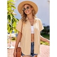 thumbnail image 5 of MOYIKO Short Sleeve Summer Tops for Women Casual Button Down Shirts Striped Business Work Blouses, 5 of 7