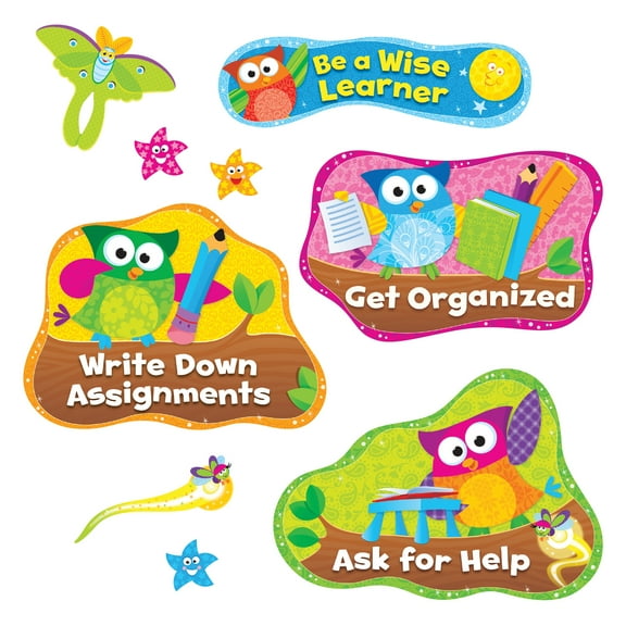 Trend Owl Study Habits Bulletin Board Set, Multicolor, 14 / Set (Quantity)