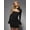 Black, variant on Bell Sleeve Mini Dress with Cut-Out Details, Stretchy Form-Fitting, High Neck, Party Evening Wear