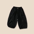 thumbnail image 2 of CONROSES Kids Boys Casual Pants Wide Leg Baggy Pant for Child Solid Elastic Waist Cozy Jogger Trousers with Pockets, 2 of 6
