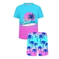 thumbnail image 4 of ZOYOEN Boys Rash Guard Swimsuits 2 Piece- Quick Dry Short Sleeve Kids Swim Trunks Swimwear Set Multicolor Size 7-8Years, 4 of 9