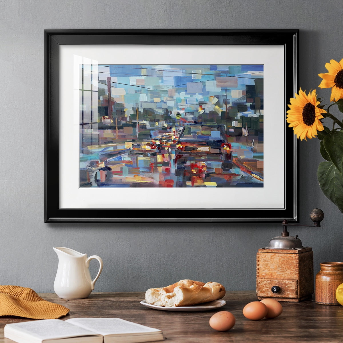 Red Traffic Premium Framed Print - Ready to Hang