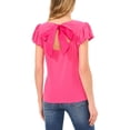 thumbnail image 2 of CeCe womens  Cap Bubble Sleeve Tee with Bow Tie Back, xs, Pink, 2 of 3