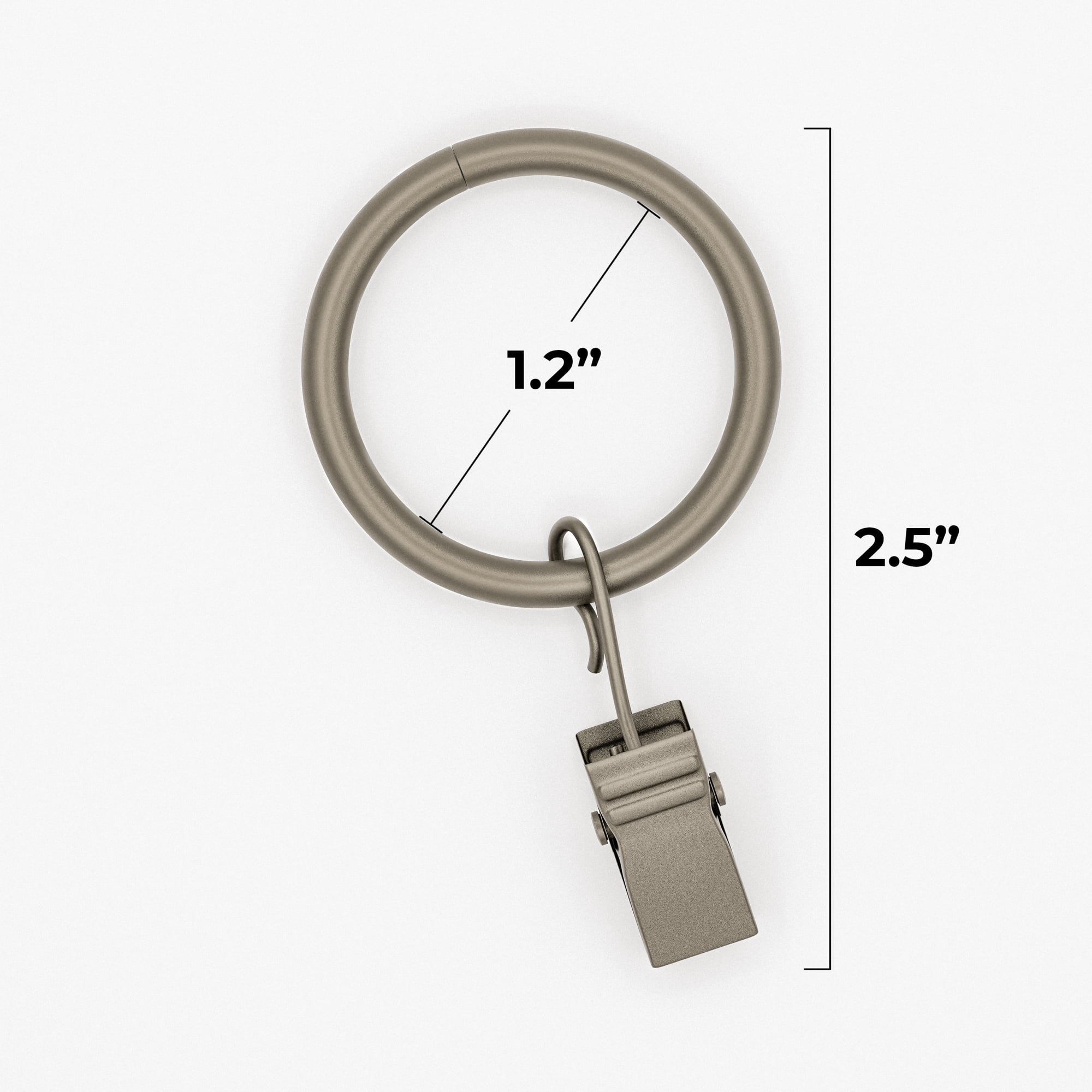 Mainstays 1" Pewter Curtain Clip Rings (7 pack)