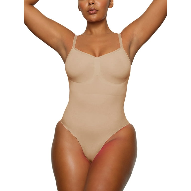Sprifallbaby Women's Plus Size Cami Bodysuits, Summer Sleeveless Spaghetti  Strap Tummy Control Seamless Shapewear S-XXXL 