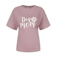 thumbnail image 5 of YOUSNH Women's T Shirt Print Cute T Shirt Cute Dog Mom Short Sleeve T Shirt Tops for Women Trendy 2024 Pink L, 5 of 5