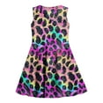 thumbnail image 6 of AUNVITO Girls Leopard Print Sleeveless Dress Round Neck Waist Cinched Dance Dress Spring Summer Casual Performance Outfit, 6 of 6