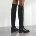 thumbnail image 6 of Tawop Ladies Boots Knee High Low Heel Winter Fall Black Boots, 6 of 9