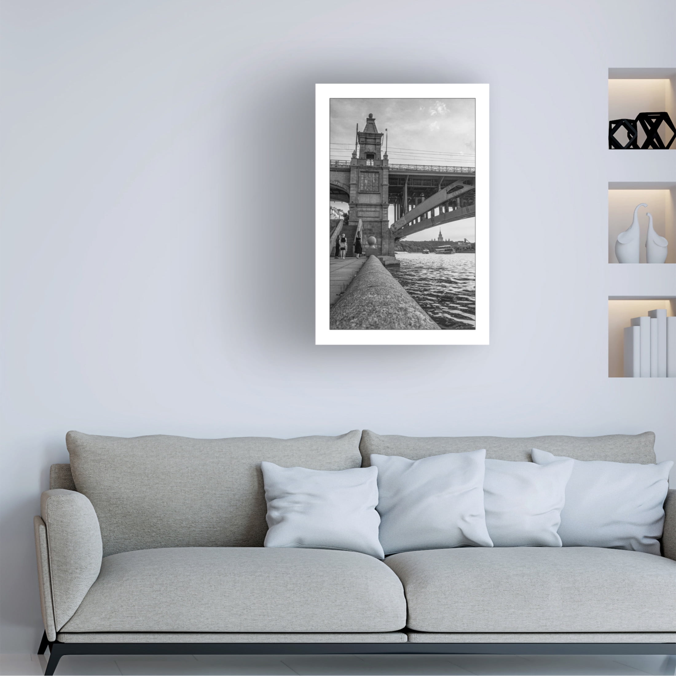 Canvas Wall Art - Yury A Melnikov 'Bridge On The Moskva River 2020' Wall Art for Living Room, Bedroom, or Office Décor by Trademark Fine Art - 16 x 24 Inches