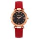 thumbnail image 1 of Correa de cuero PU Reloj de cuarzo Reloj de pulsera con esfera redonda Star Sky para mujer (Rojo) Likrtyny Para estrenar, 1 of 9