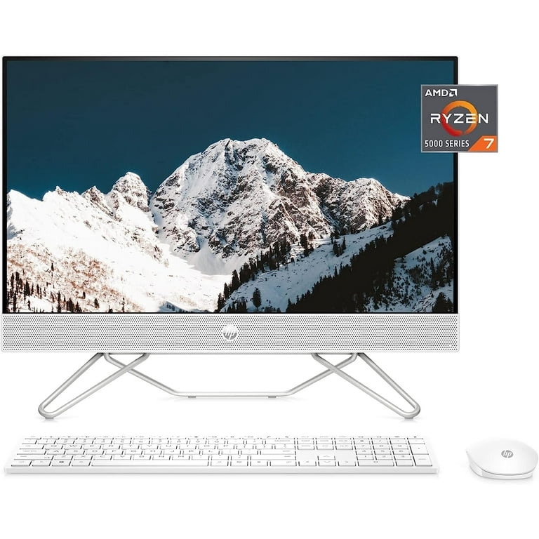HP 27” All-in-One Desktop PC, AMD Ryzen 7 5700U, 12 GB RAM, 256 GB