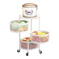 thumbnail image 1 of Round Rotating Multi-Layer Kitchen Storage Shelf, Fruit and Vegetable Storage Basket, Kitchen Storage Rack Floor-Standing, Household Storage Rack for Kitchen Living Room Toilet,28*60CM, 1 of 5