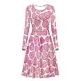 thumbnail image 2 of FKELYI Pink Women Dresses Comfortable Love Heart Women Long Sleeve Dresses Casual Size L Polyester Swing Party Dress for Valentine's Day, 2 of 5