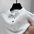 thumbnail image 3 of Men's Waffle Textured Polo Shirts Summer Short Sleeve Button Golf Shirt Stretch Moisture Wicking Performance Tee Collared Top, 3 of 5