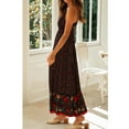 thumbnail image 7 of Women Cami Maxi Dresses Floral Boho Beach Long Dresses V Neck Summer Slip Dress Black S, 7 of 7