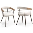 thumbnail image 2 of Set of 2 Azem Black Boucle Fabric Dining Chair with Rattan Backrest and Black Chrome Legs, 2 of 2