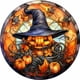 thumbnail image 1 of (K982) Pintura Cristal Con Atmósfera Terror Halloween Serie Abstracta Resina 30x30CM, 1 of 9