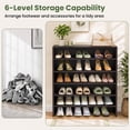thumbnail image 6 of Costway 3 PCS Stackable Shoe Rack 31-Inch Horizontal Organizer 2-tier StorageShelf Brown, 6 of 8