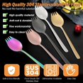 thumbnail image 2 of 5 Pack Stainless Steel Heavy Duty Metal 2 in 1 Spoon Fork Camping Cutlery Portable Travel Fork for Home Outdoor Use, 2 of 5
