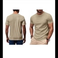 thumbnail image 3 of Camiseta de Viscosa de Bambú para Hombre, Ultra Suave, , con Cuello Redondo Refrescante, Informal, Básica, Interior Caqui S, 3 of 6