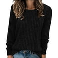 thumbnail image 1 of Fanxing Chemises à Manches Longues pour Femmes Tuniques Hauts Coupe Ample Habillé Col Rond Pull Basique Extensible Pulls T-Shirts pour Femmes 2025, 1 of 5