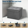 thumbnail image 6 of Lusimo Velvet Ottoman Foot Rest with Storage 12 x 16 x 12 Inches Small Footstool with 331 lb Capacity Folding Storage Bench for Living Room, Bedroom, Entryway, Dark Gray, 6 of 9