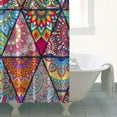 thumbnail image 5 of Extra Long Boho Shower Curtain 72x84 Inches - Vintage Floral & Tropical Leaves Pattern, Waterproof Bohemian Bathroom Decor with 12 Hooks, Tribal Rustic Style, 5 of 5